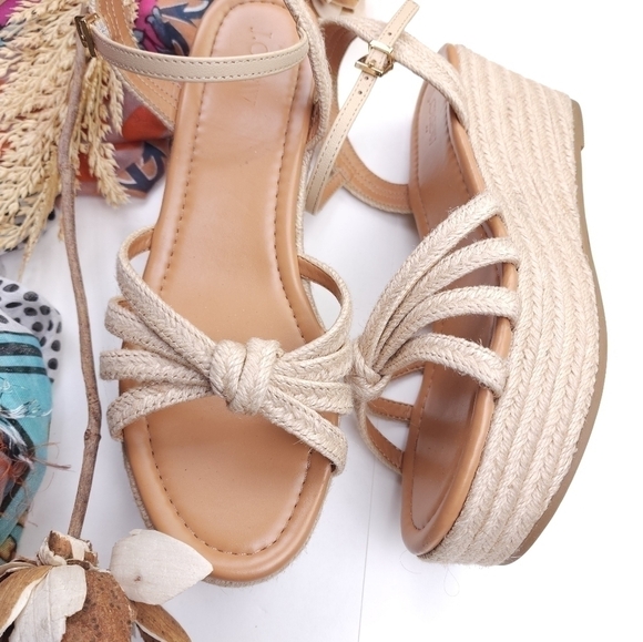 J. CREW  Cream Espadrille Platform Wedge Sandal Size 9½ - Picture 7 of 13